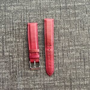 Michele Watch 18mm lizard leather pink watch band